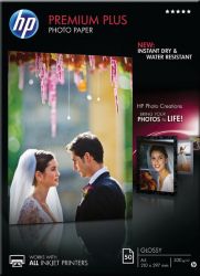 HP Premium Plus Inkjet fotopapier A4 Glanzend 300 g m2 210 x 297 mm Wit 50 Vel