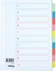 Office Depot Beschrijfbare gekleurde tabbladen A4 Manillakarton 10 tabs 23 gaats Blanco 10 tabs 223 x 297 mm