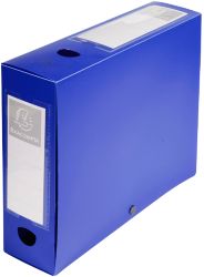 Exacompta 80 mm Archiveringsdozen Blauw Polypropyleen Met drukknop en grijpring