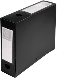 Exacompta 80 mm Archiveringsdozen Zwart Polypropyleen Met drukknop en grijpring