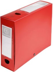 Exacompta 80 mm Archiveringsdozen Rood Polypropyleen Met drukknop en grijpring