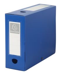 Exacompta 100 mm Archiveringsdoos Blauw Polypropyleen Met drukknop en grijpring