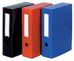 Exacompta 100 mm Archiveringsdoos Zwart Polypropyleen Met drukknop en grijpring