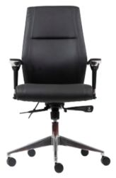 rs Protm Bureaustoel London Synchroonmechanisme Leder Zwart