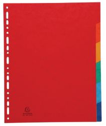 Exacompta Nature Future Gekleurde tabbladen A4 Kleurenassortiment Glanskarton Gekleurde kartonnen tabbladen Universele perforatie 6 tabs 242 x 297 mm