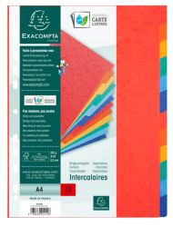 Exacompta Nature Future Tabbladen 12 tabs A4 Kleurenassortiment 225 g m2 glanskarton 12 tabs Universele perforatie 12 tabs 210 x 297 mm