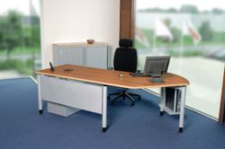 Bisley Hoekbureau rechts V Desk Noten 213 x 114 x 68 76 cm