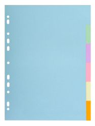 Exacompta Forever Kartonnen tabbladen A4 Kleurenassortiment Karton 6 tabs Universele perforatie 6 tabs 210 x 297 mm