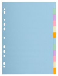 Exacompta Forever Gekleurde tabbladen A4 Kleurenassortiment Karton 12 tabs Universele perforatie 12 tabs 210 x 297 mm