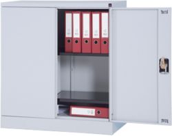 Armario medio metalico puertas batientes 2 estantes Real Space PRO