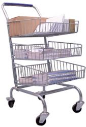 Carro metalico correo con ruedas