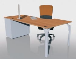 Puesto ergonomico izquierdo haya pata panel metal