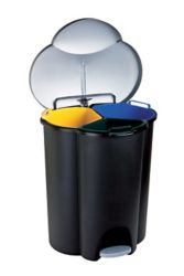Papelera reciclaje pedal 3 contenedores