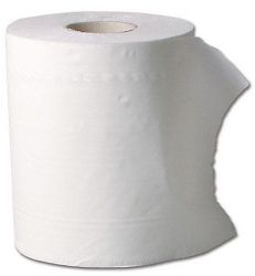 Lote 2 bobinas papel industrial Virgen liso 1 capa