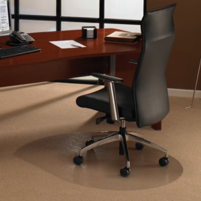 Tapis protege sol arrondi en polycarbonate pour sols durs 99 x 125 cm