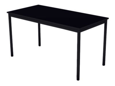 Table multi usages plateau noir frene pietement noir L140 x l70 x h74 cm