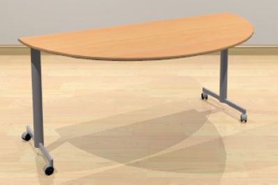 Table de reunion 1 2 ronde Flip Flap pommier L160 x p80 x h74 cm