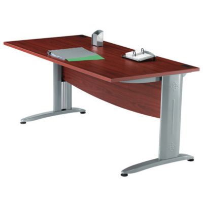 Bureau droit L 120 cm Gamme Optimal EVO pieds anthracite plateau merisier
