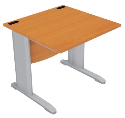 Bureau droit L 80 cm Gamme Optimal EVO pieds aluminium plateau poirier