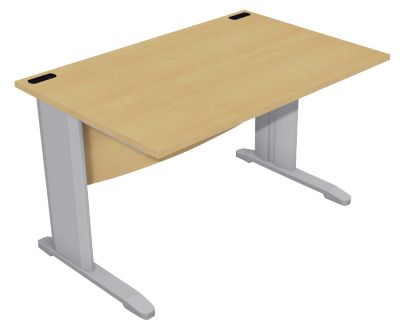 Bureau droit L 120 cm Gamme Optimal EVO pieds aluminium plateau hetre