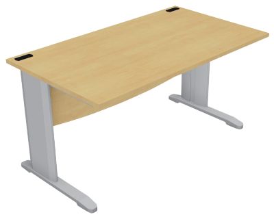 Bureau droit L 140 cm Gamme Optimal EVO pieds aluminium plateau hetre