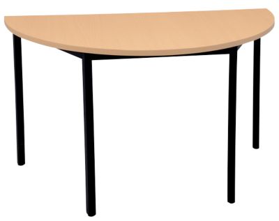 Table demi ronde Niceday diametre 147 cm hetre et noir
