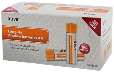 Pack de 28 piles alcalines Ativa AA LR06