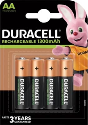 Pack de 4 piles Duracell Accu Stay AA 6 mois