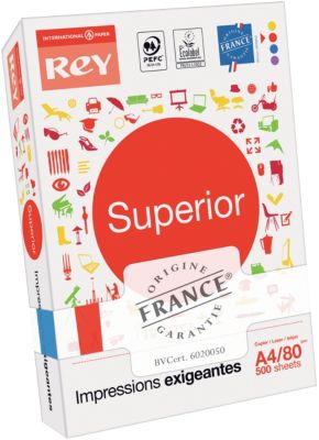 Ramette de papier de 500 feuilles Rey Superior Document A4 80 g m2