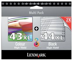 Pack cartucce nero  colore Extra ink originali Lexmark rif produttore 0080D2966