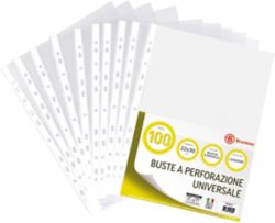 Buste a perforazione universale Niceday fto 22 x 30 cm spessore leggero finitura goffrata conf da 100 pz
