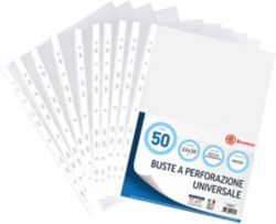 Buste a perforazione universale Office Depot fto 22x30 cm spessore medio finitura goffrata in conf da 50 pz