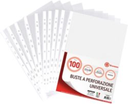 Buste a perforazione universale Office Depot fto 22x30 cm spessore medio finitura goffrata in conf da 100 pz