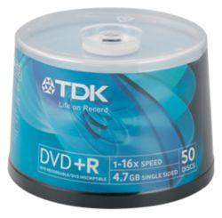 DVDR TDK 47GB 120 min 16X spindle da 50 pz