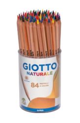 Giotto pastelli colorati in legno naturale barattolo da 84 pezzi