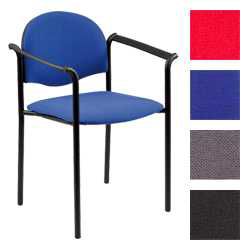 Sedia attesa o conferenza Altair con braccioli colore nero cf 2 pz