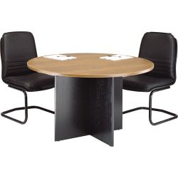 Tavolo riunione rotondo Tdm diam126 cm colore ciliegio alluminio
