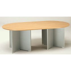 Tavolo riunione ovale Tdm dim 216 x 120 x 74 colore faggio allumio