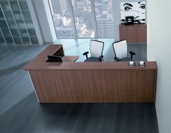 Bancone reception per scrivania 120 cm dim 120 x 40 x 112 colore ciliegio