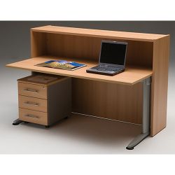 Bancone reception per scrivania Tdm 160 cm dim 160 x 40 x108 colore faggio