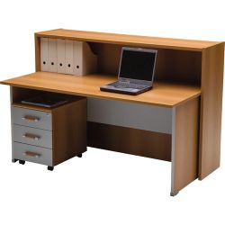 Bancone reception per scrivania Tdm 140 cm dim 140 x 40 x108 colore faggio