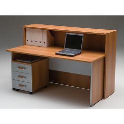 Bancone reception per scrivania Tdm 140 cm dim 140 x 40 x108 colore pero