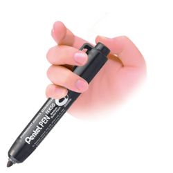 Marcatore permanente Pentel monocolore a scatto colore nero conf da 12 pz