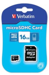 Scheda di Memoria Micro SD Verbatim 16GB con adattatore