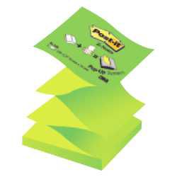 Ricarica Z Notes da 12 blocchetti verde pastello neon alternati 76 x 76 mm